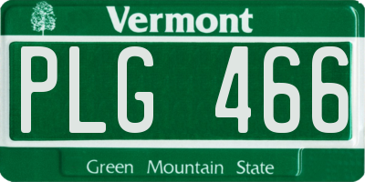 VT license plate PLG466