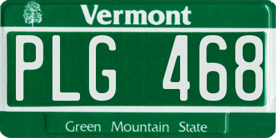 VT license plate PLG468