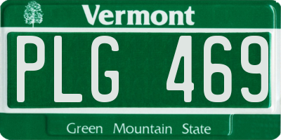 VT license plate PLG469
