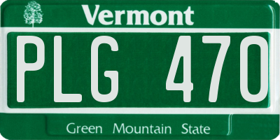 VT license plate PLG470