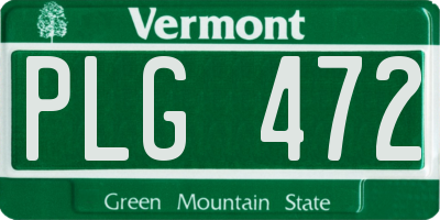 VT license plate PLG472