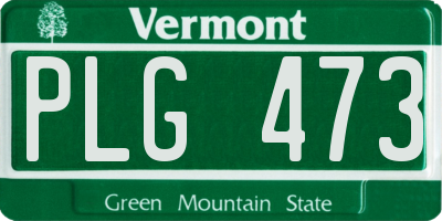 VT license plate PLG473