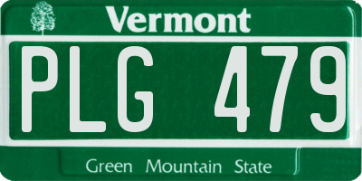 VT license plate PLG479