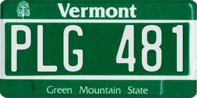 VT license plate PLG481