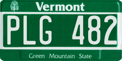 VT license plate PLG482