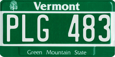 VT license plate PLG483