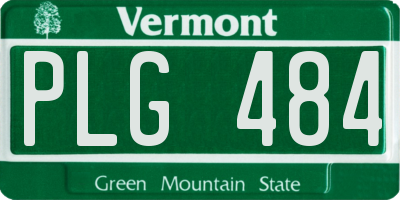 VT license plate PLG484