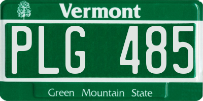 VT license plate PLG485