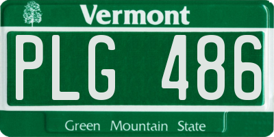 VT license plate PLG486