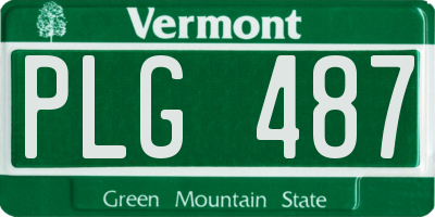 VT license plate PLG487