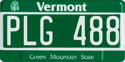 VT license plate PLG488