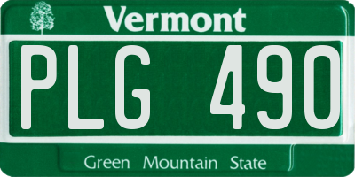 VT license plate PLG490