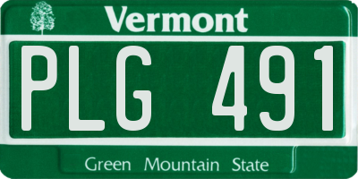 VT license plate PLG491