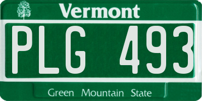 VT license plate PLG493