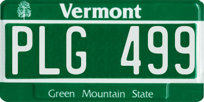 VT license plate PLG499
