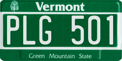 VT license plate PLG501