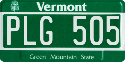 VT license plate PLG505