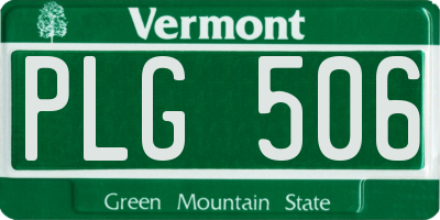 VT license plate PLG506