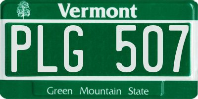 VT license plate PLG507