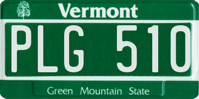 VT license plate PLG510