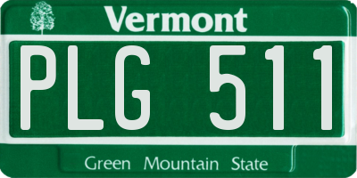 VT license plate PLG511