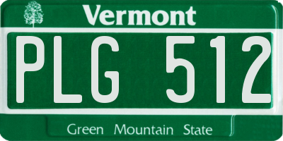 VT license plate PLG512