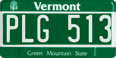 VT license plate PLG513