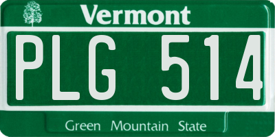 VT license plate PLG514
