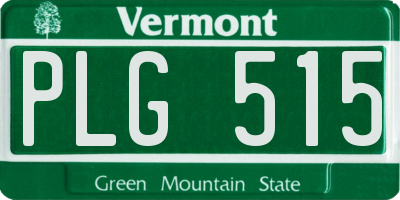 VT license plate PLG515