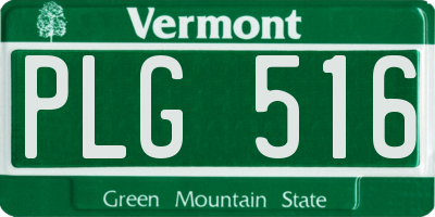 VT license plate PLG516