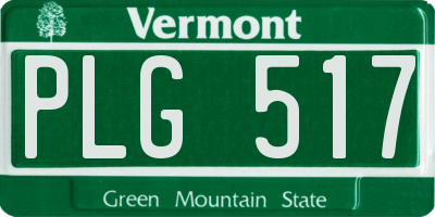 VT license plate PLG517
