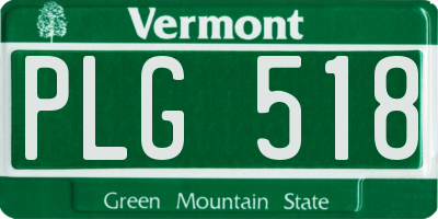 VT license plate PLG518