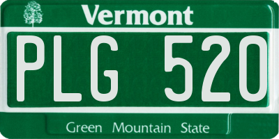 VT license plate PLG520