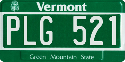 VT license plate PLG521