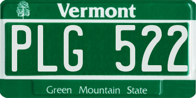 VT license plate PLG522