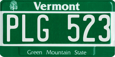VT license plate PLG523