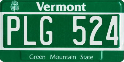 VT license plate PLG524