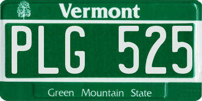 VT license plate PLG525