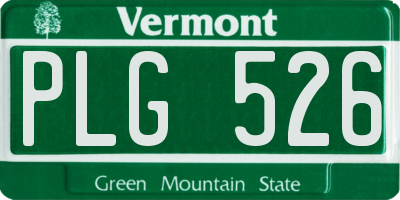 VT license plate PLG526