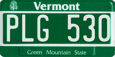 VT license plate PLG530