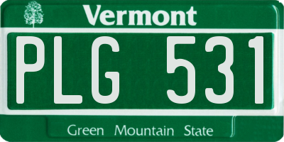 VT license plate PLG531
