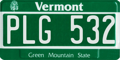 VT license plate PLG532