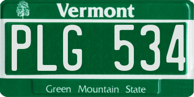 VT license plate PLG534