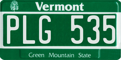 VT license plate PLG535