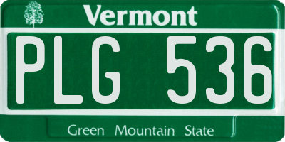 VT license plate PLG536