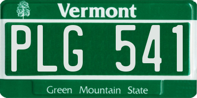 VT license plate PLG541