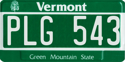 VT license plate PLG543