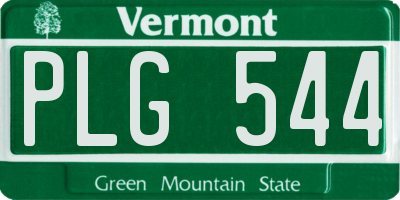 VT license plate PLG544
