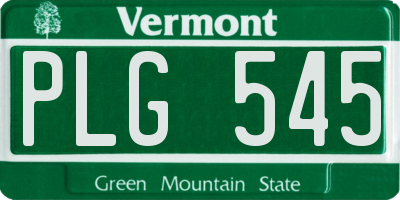 VT license plate PLG545
