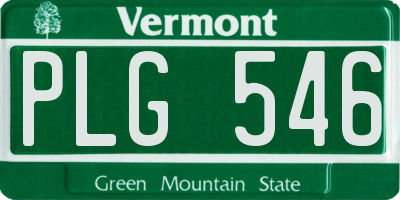 VT license plate PLG546